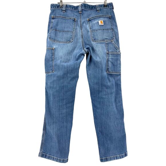 Carhartt Blue Denim Jeans Rugged Flex Straight Leg (34/29.5) - Picture 4 of 8